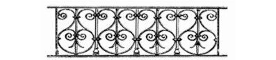 garde-corps, barre d'appui, appui de fenêtre, balustrade, en fonte moulée et fer forgé_LOISELET_BM